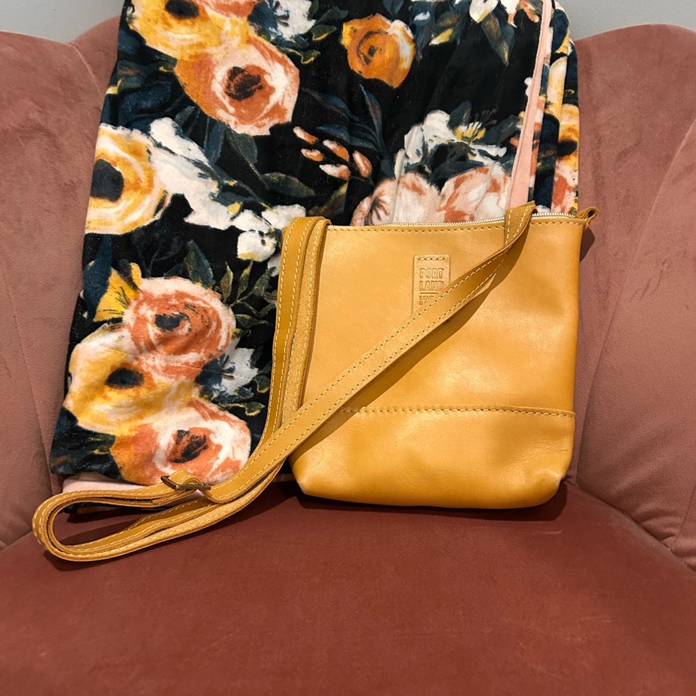 Portland Leather Mustard Crossbody Bag